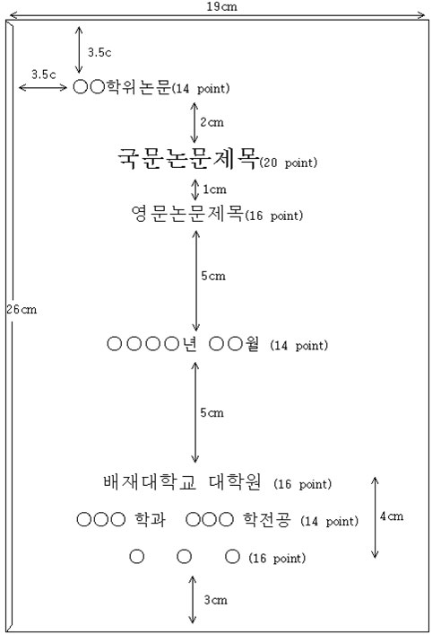 학위논문 겉표지 국문논문 양식