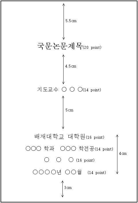 학위논문 속표지 국문논문 양식